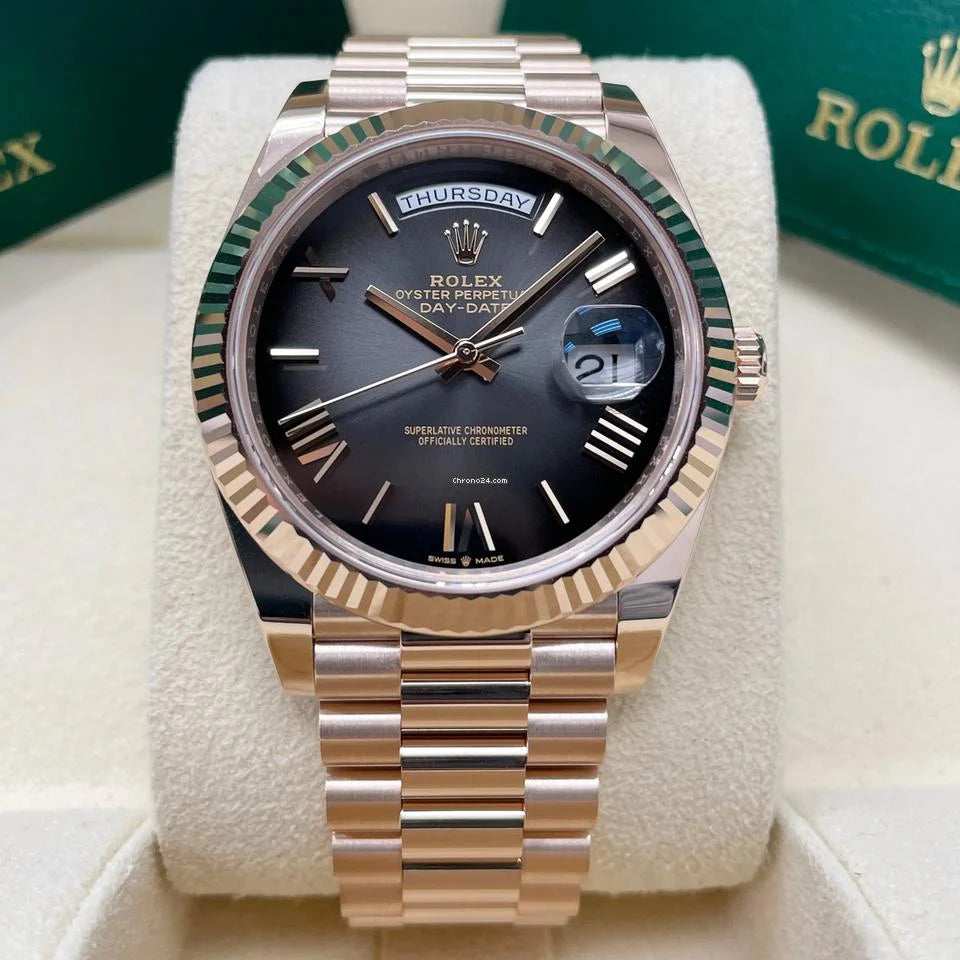 Rolex Day-Date – Rose Gold – Slate Ombre Dial –