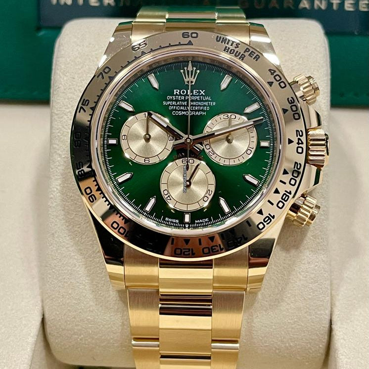 Rolex Cosmograph Daytona Yellow Gold Green Dial