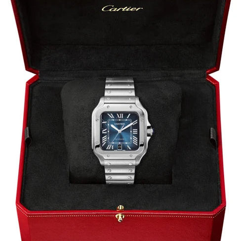 Cartier Santos Large Cadran Bleu