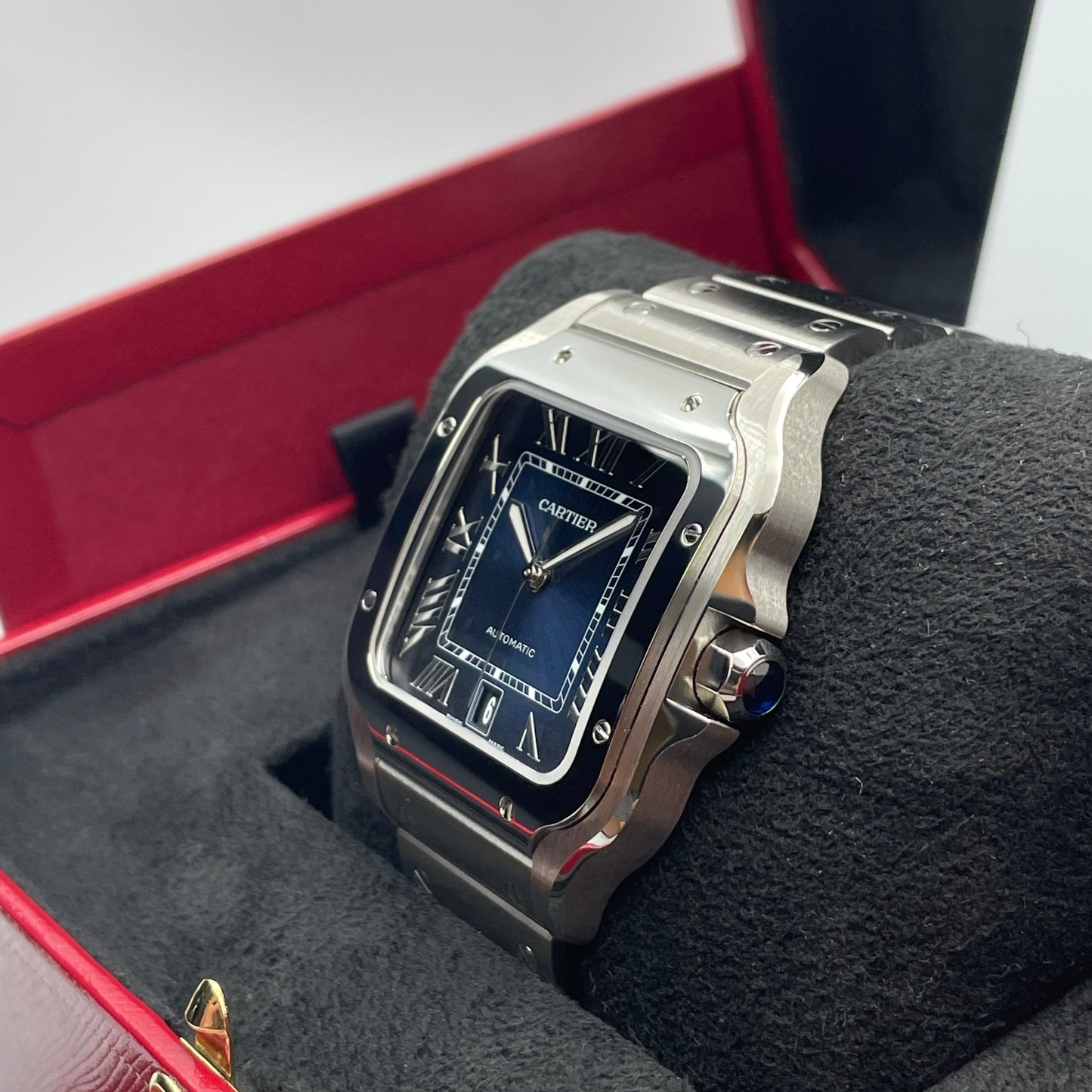 Cartier Santos Large Cadran Bleu