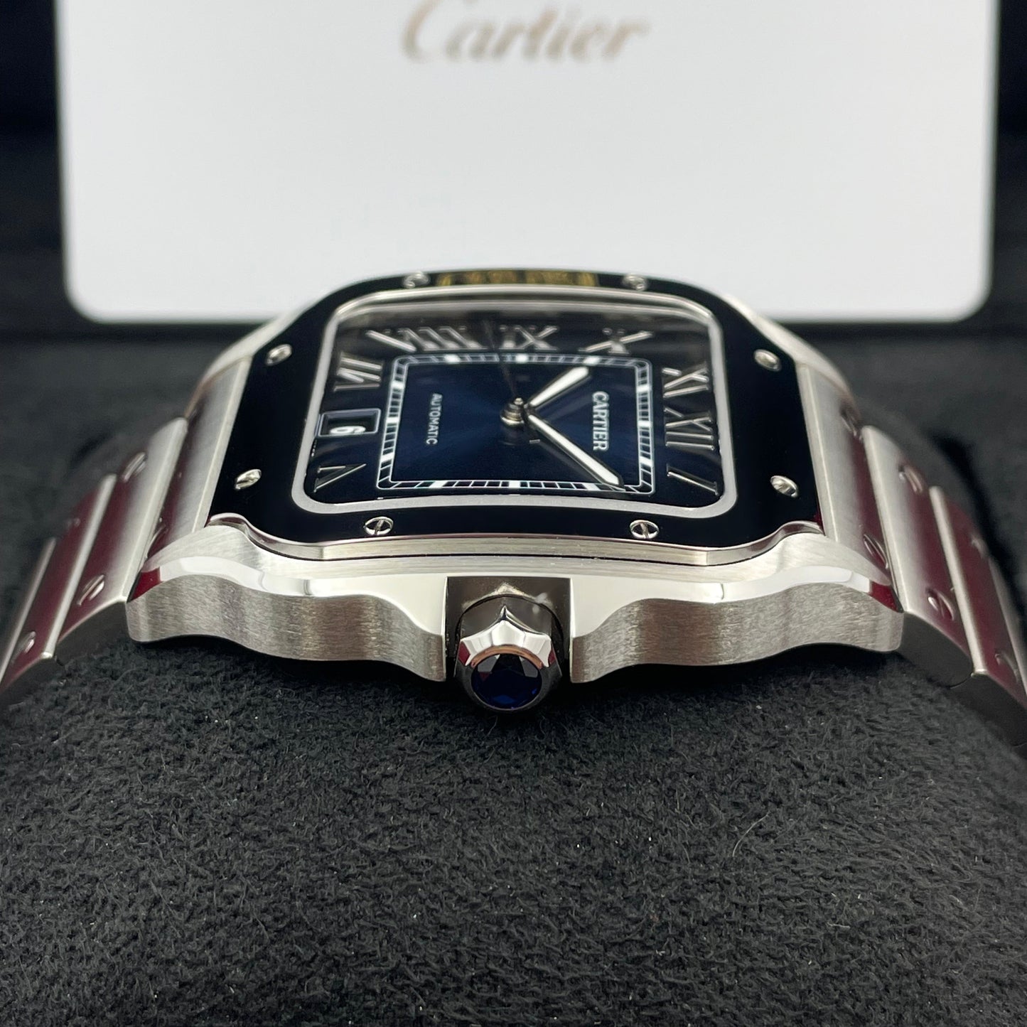 Cartier Santos Large Cadran Bleu