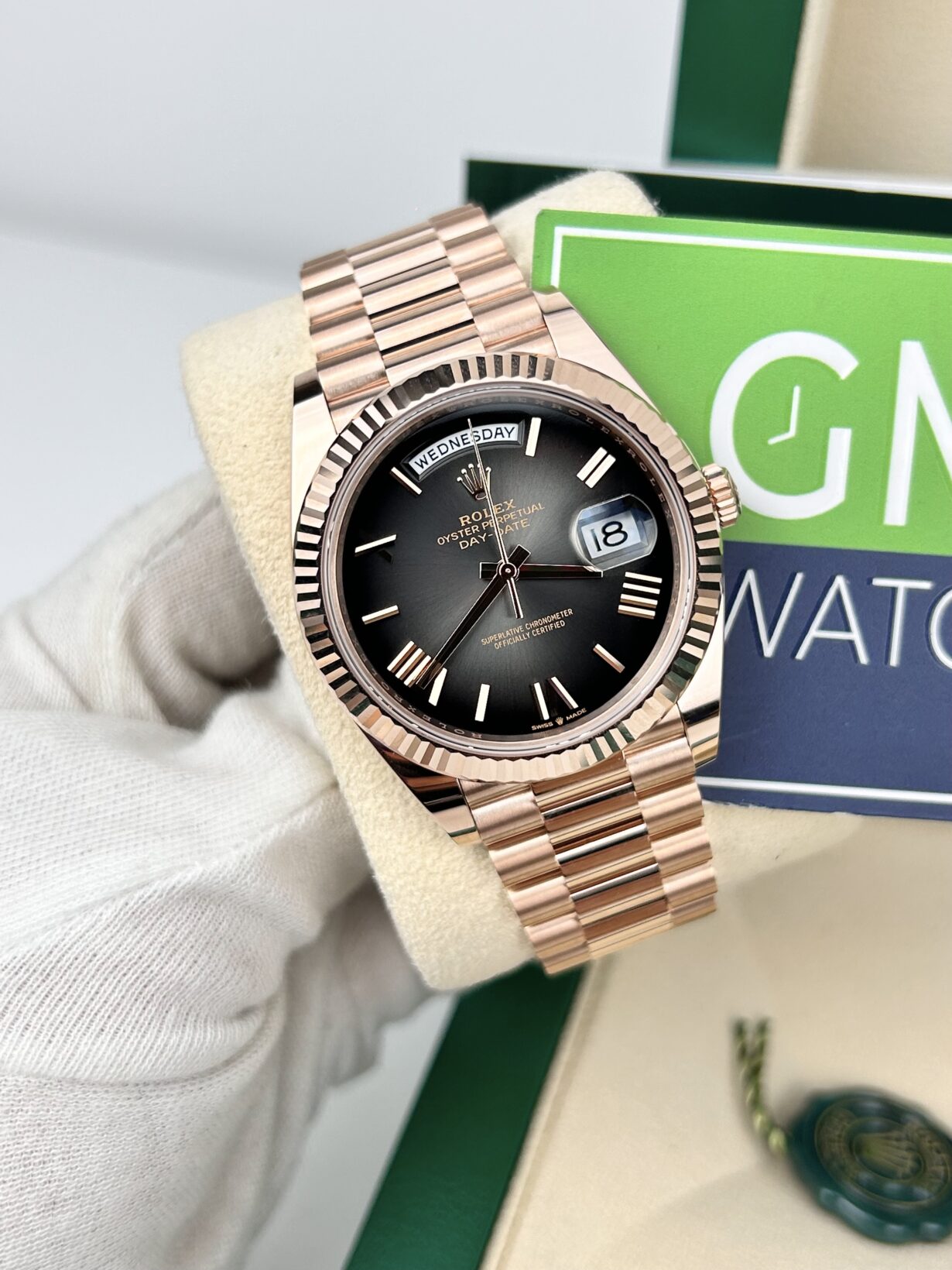 Rolex Day-Date – Rose Gold – Slate Ombre Dial –