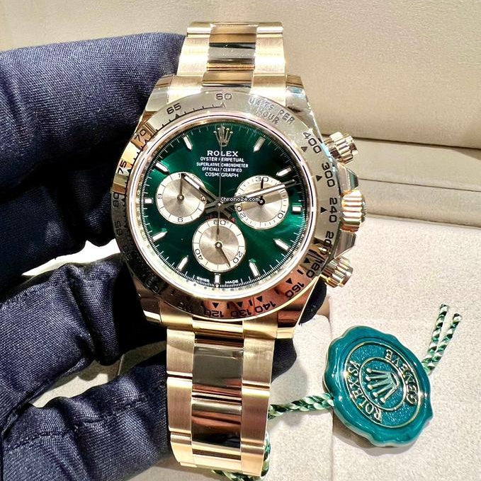 Rolex Cosmograph Daytona Yellow Gold Green Dial